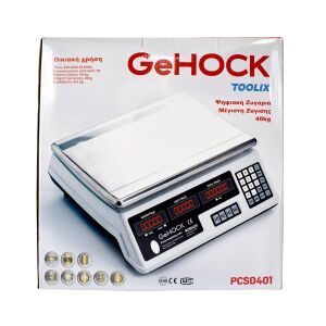 Ψηφιακή Επιτραπέζια Ζυγαριά έως 40kg Λευκή GeHOCK PCS0401 GeHOCK - Image 3
