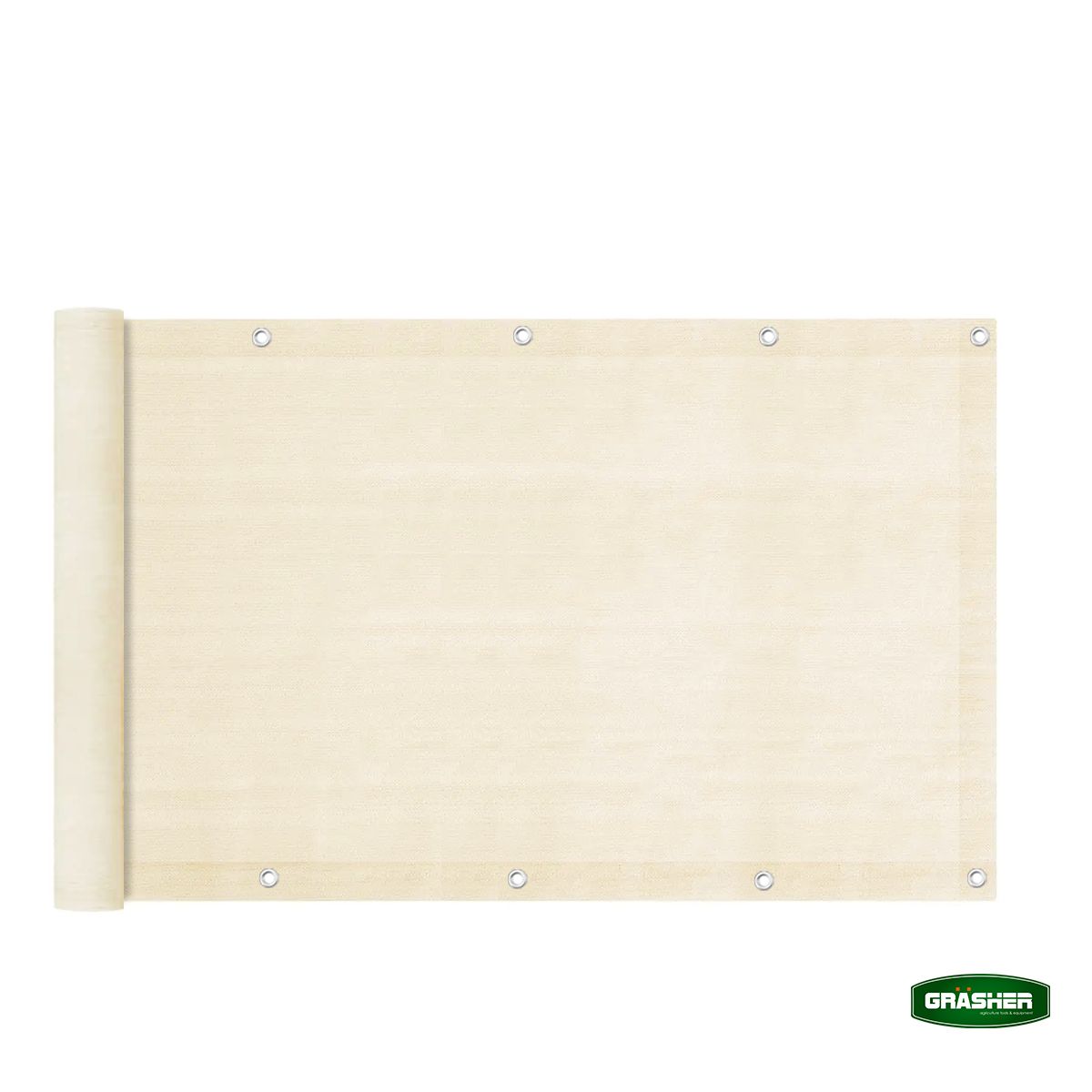 Διαχωριστικό Δίχτυ Μπαλκονιού 160gr/m² Εκρού 0,75x6m GRASHER Με Κρίκους