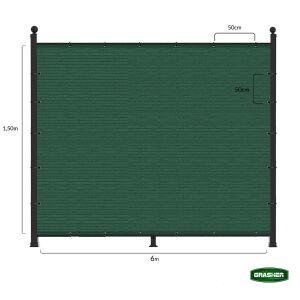 Διαχωριστικό Δίχτυ Περίφραξης 160gr/m² Πράσινο 150mmx6m GRASHER Με Κρίκους