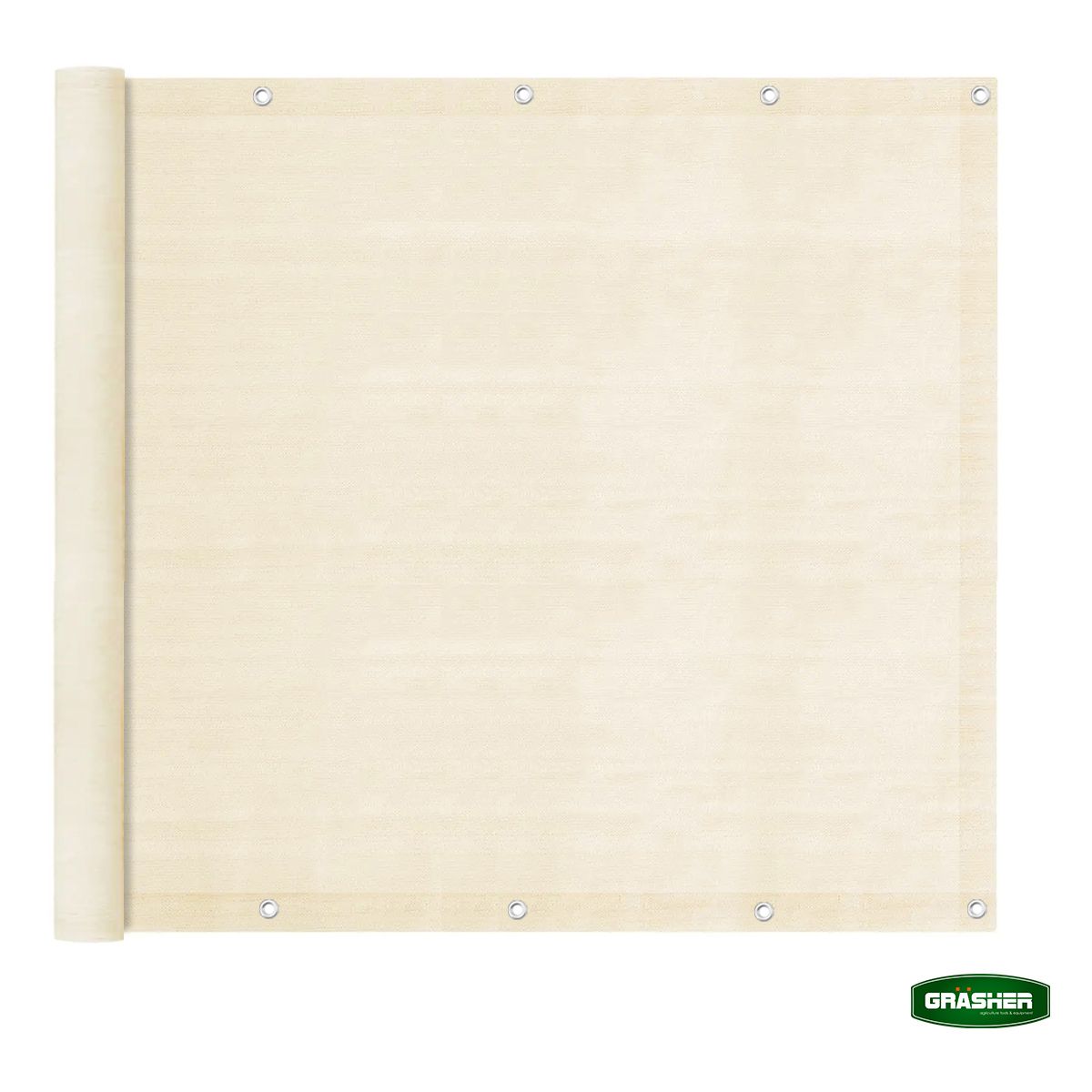 Διαχωριστικό Δίχτυ Περίφραξης 160gr/m² Εκρού 150mmx6m GRASHER Με Κρίκους