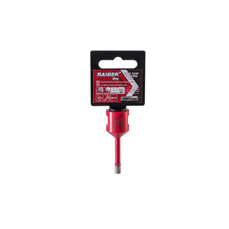 RAIDER ΠΟΤΗΡΟΤΡΥΠΑΝΟ ΔΙΑΜΑΝΤΕ M14 Φ06mm 157838 RAIDER