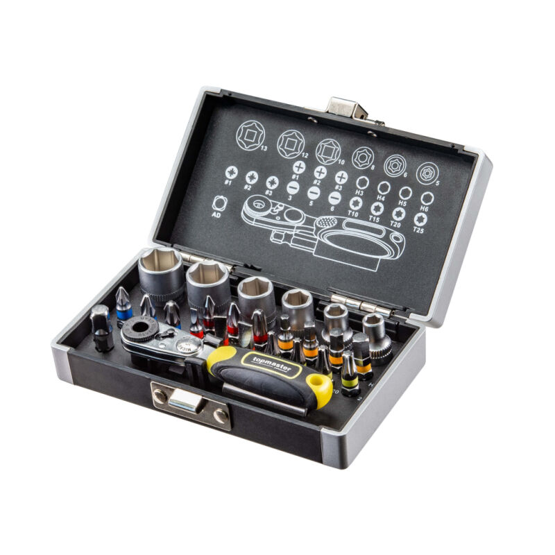 TOP MASTER ΣΕΤ ΚΑΣΤΑΝΙΑ 26τεμ. ΜΕ ΚΑΡΥΔΑΚΙΑ 1/4'' & ΜΥΤΕΣ 330157 TOP MASTER
