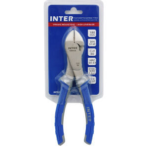 ΠΛΑΓΙΟΚΟΠΤΕΣ INTER 718960 ΥΨΗΛΗΣ ΜΟΧΛΕΥΣΗΣ 180mm CrV 60  ΜΠΛΕ ΓΚΡΙ TPR ΛΑΒΗ ΒΑΡΕΩΣ ΤΥΠΟΥ