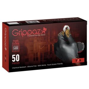 Γάντια Νιτριλίου εργασίας Τροφίμων Χωρίς Πούδρα Μαύρο 0.15mm GRIPPAZ 246BK