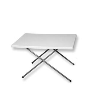 Τραπέζι Πλαστικό 2 Υψών Κουμπωτό Ορθογώνιο 60x80cm Λευκό
