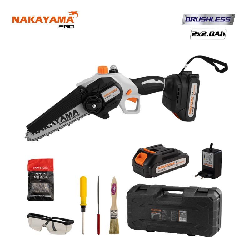 Κλαδευτικό Αλυσοπρίονο Μπαταρίας 21V Brushless με Λάμα 15cm NAKAYAMA EC1100