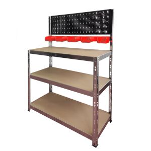 Πάγκος εργασίας γαλβανιζέ 100x40x136 cm με πάνελ Inox Kiss SH800