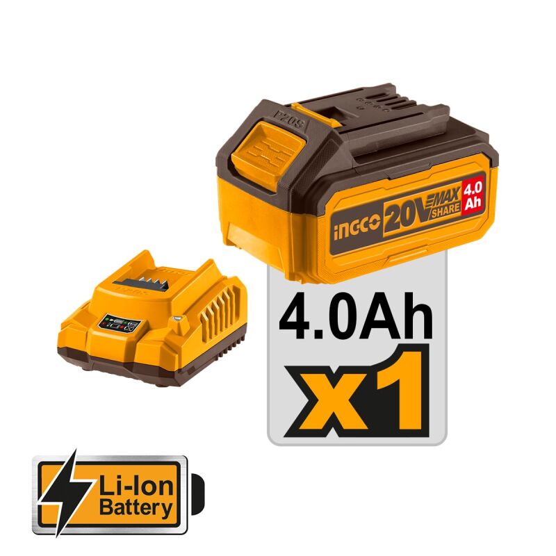 Μπουλονόκλειδο Μπαταρίας Brushless 20V 1x4Ah με Υποδοχή μισής ίντσας Ingco