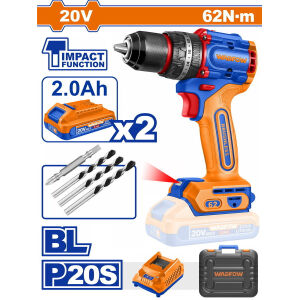Κρουστικό Δραπανοκατσάβιδο 20V Li-ion Σετ Wadfow
