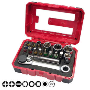 Σέτ μίνι εξάγωνης καστάνιας καρυδάκια μύτών 1/4" 19 τεμαχίων PASCO