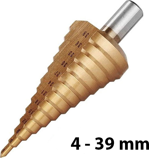 Κωνικό Τρυπάνι HSS Τιτανίου για Μέταλλο και Ξύλο 4-39mm Pasco