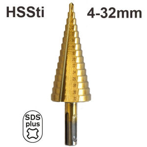 Τρυπάνι Κωνικό SDS-Plus HSS-Tin 4-32mm PASCO