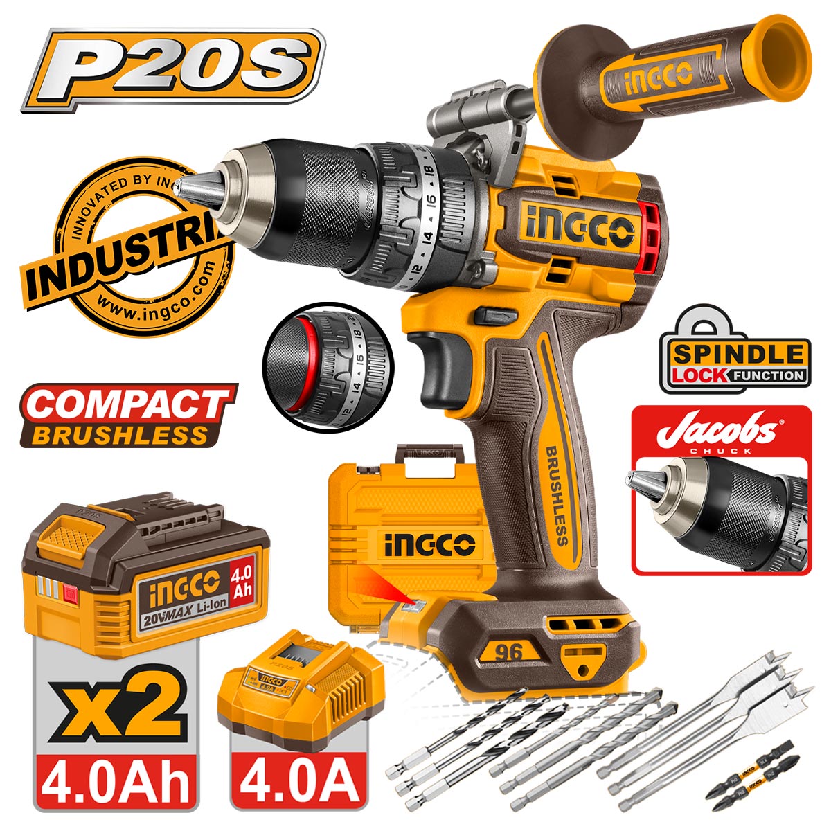 Κρουστικό Δραπανοκατσάβιδο Compact Μπαταρίας 20V Li-Ion 96Nm