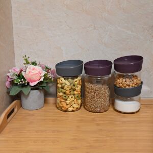 ΔΟΧΕΙΟ ΤΡΟΦΙΜΩΝ ΓΥΑΛΙΝΟ ΣΤΟΙΒΑΖΟΜΕΝΟ "ELEGANCE" 660cc 12ΤΜΧ/ΚΙΒ