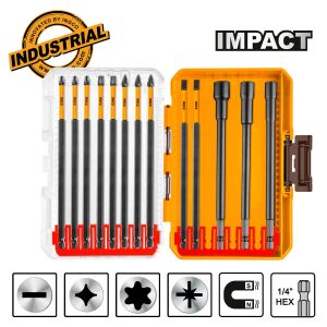 Μύτες Impact Μακρυές 1/4" Hex Σετ 13 τεμ Ingco